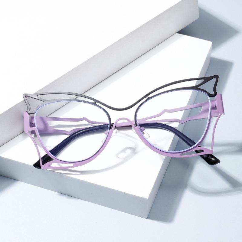 Fashion Vintage Cat Eye Women Anti-blue Light Big Frame Butterfly Frame Men Computer Eyeglasses
