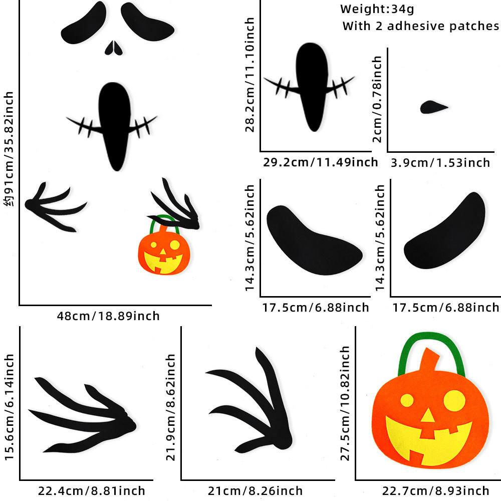 Terrifying Halloween Felt Door Stickers With Wicked Demons And Vampires For Haunted House Vibes