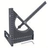 3D Adjustable Carpentry Square Protractor With 180 Degree Quick Marking Guide - Aluminum Alloy Half-Circle Set Scribing Ruler