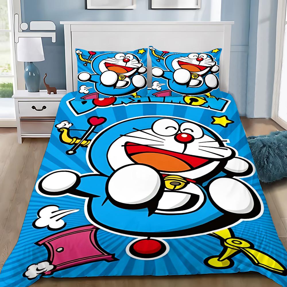 Cartoon D-Doraemons Duvet Cover Pillowcase 2/3pcs Bedding Set Adult Boy Girl Bedroom Decoration Children Gift Single Double