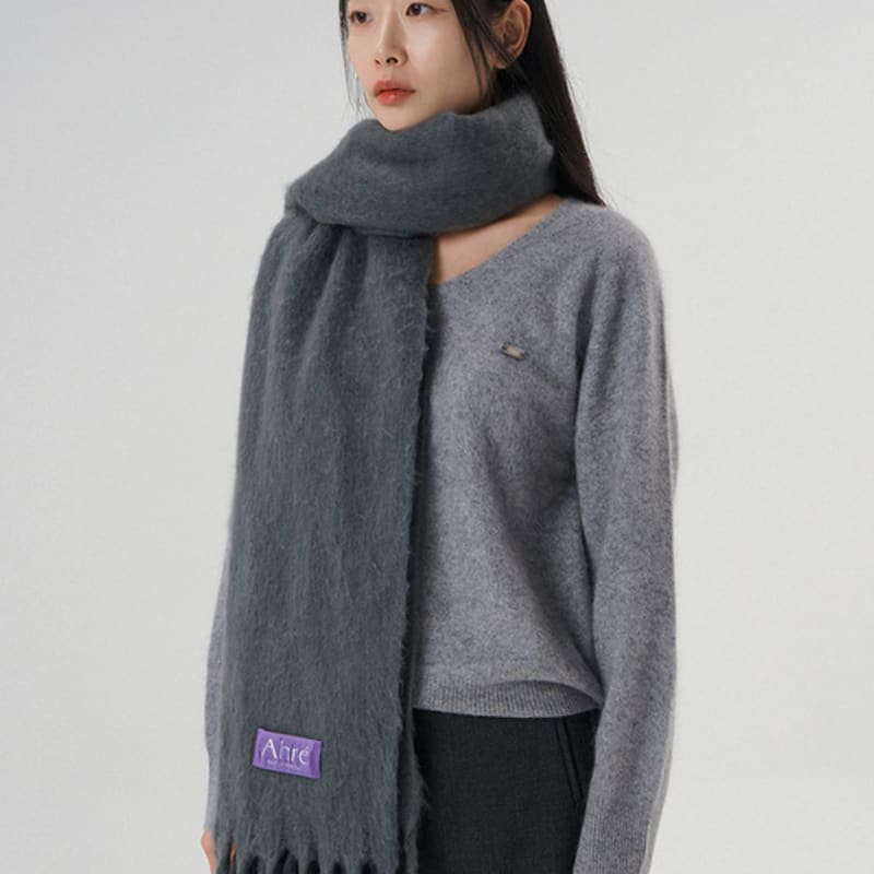 

Ahre Boucle Oversize Brush Bold Muffler_CHARCOAL ONE