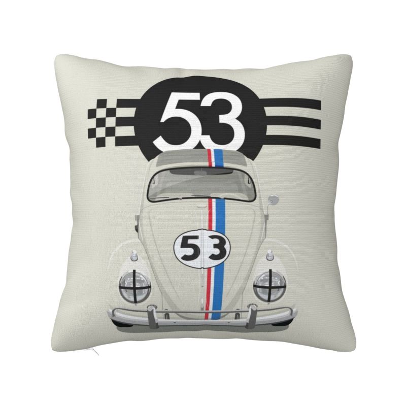 Herbie 53 Classic Racing Car Logo Cushion Cover Soft Polyester Throw Pillow Case For Sofa Car Seat Decoration Bedding Pillowcase