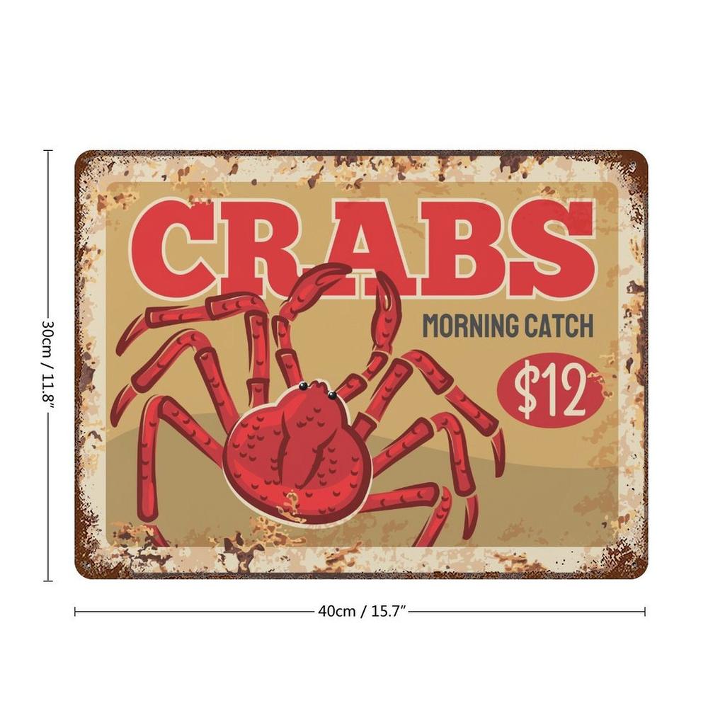 1er-Pack Metallschild Wanddeko, 20×30cm und 30×40cm, rostiges Used-Look Retro-Design für Café, Garage oder Esszimmer