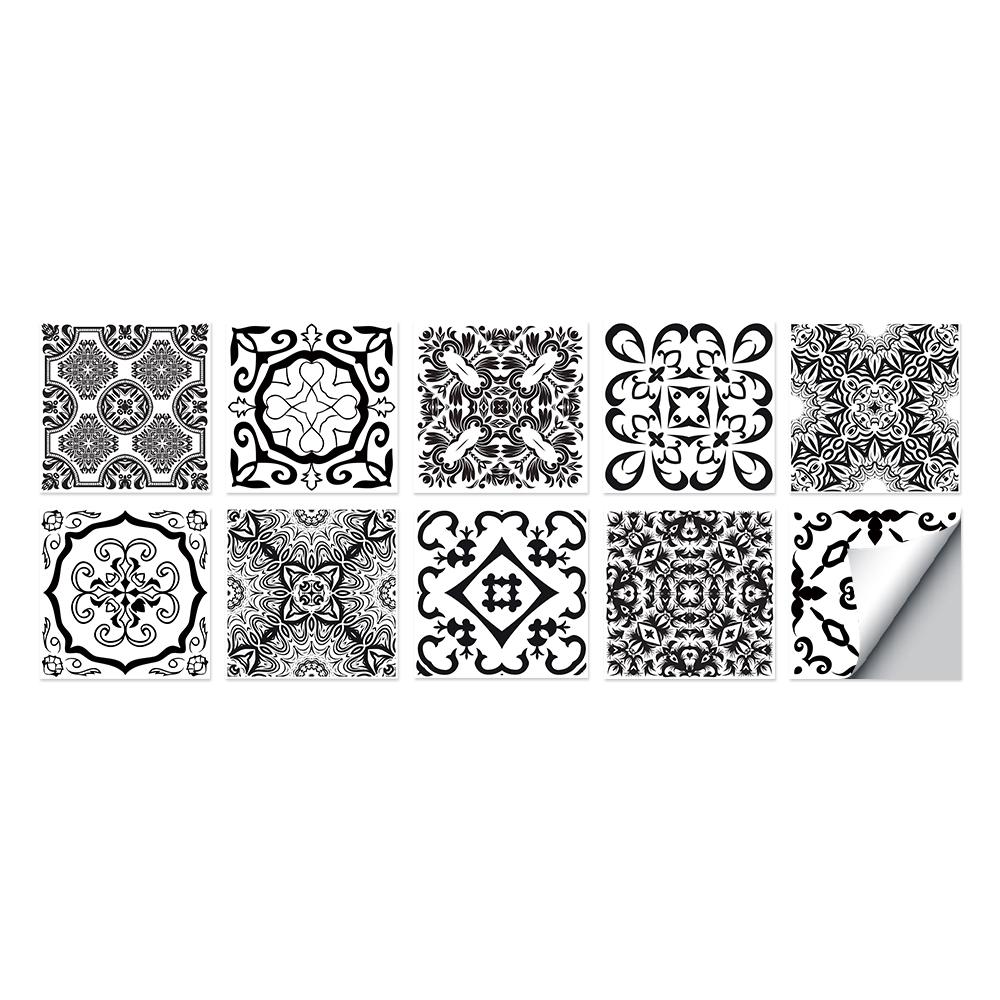 Tile Stickers Waterproof Kitchen Retro Moroccan Self Adhesive Bathroom Decal Vinyl Peel And Stick Wall Decoration Wallpaper NONE