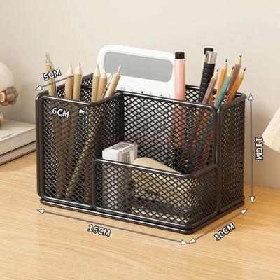 1pcs Pen Holder Office Desktop Suitable for Simple Style Multifunctional Grid Stationery Pen Holder Storage Box