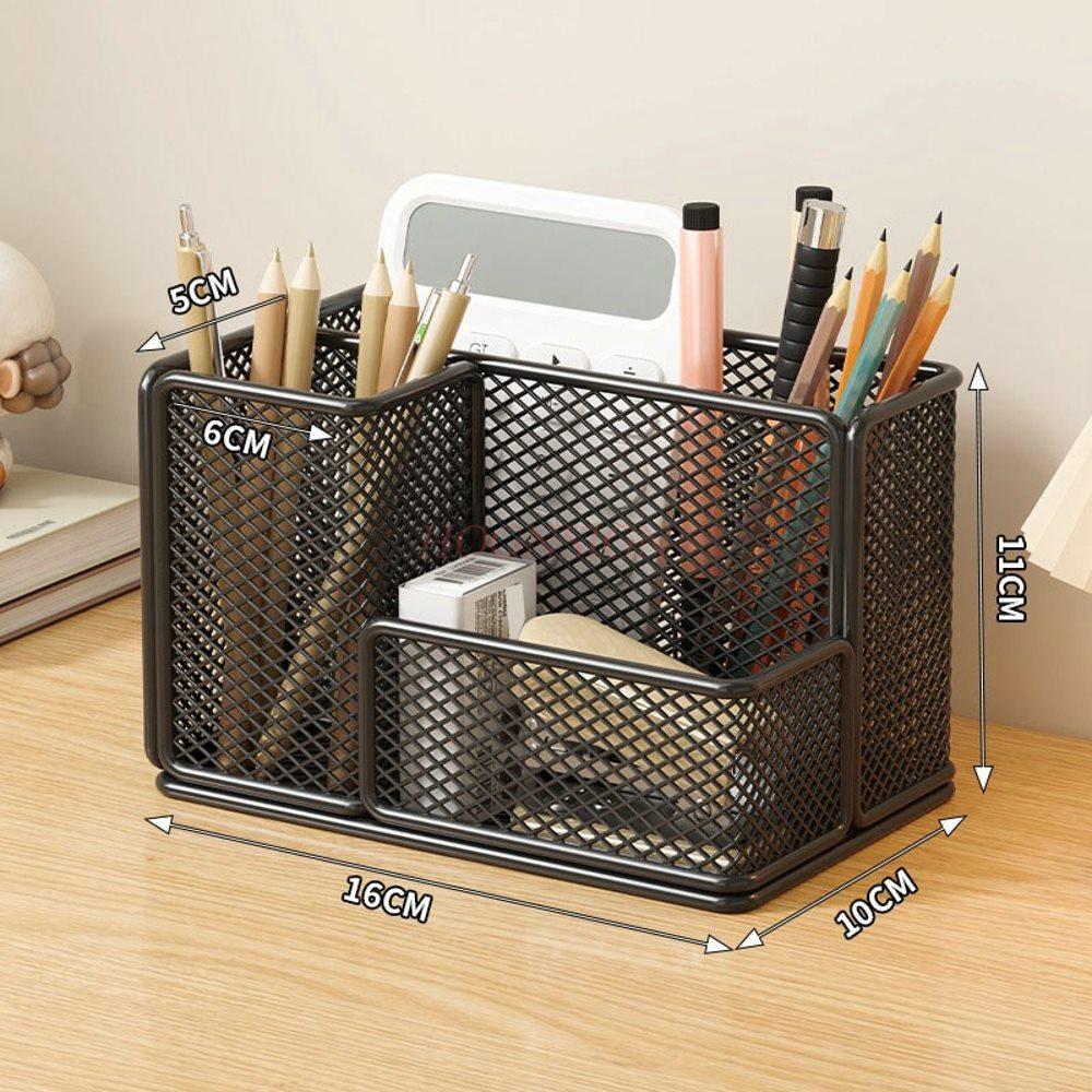1pcs Pen holder office desktop suitable for simple style multifunctional grid stationery pen holder storage box