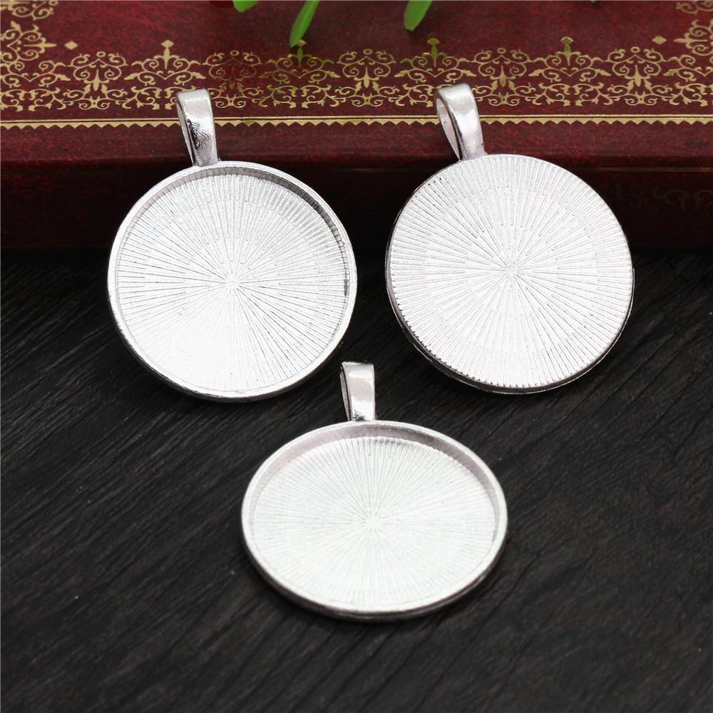 Neue Mode 10 Stück 25mm Innenmaß 4 Farben Beschichtet Klassisch Einfacher Stil Cabochon Basis Fassung Anhänger