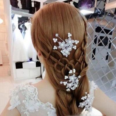 Épingle à cheveux de mariée en perles rouges, accessoire de mariage