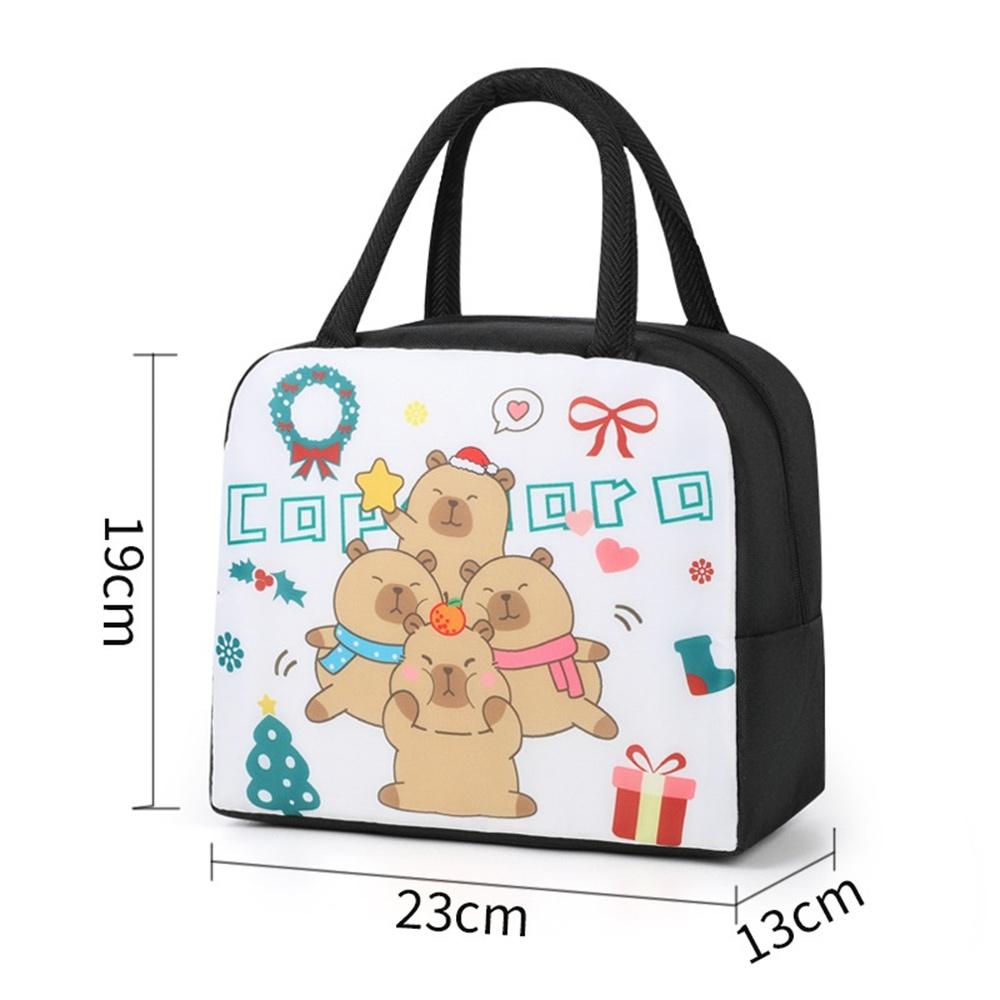 Cartoon Capybara Lunch Bag Children Portable Thermal Insulation Bento Box Bags Food Container Handbags for School Office