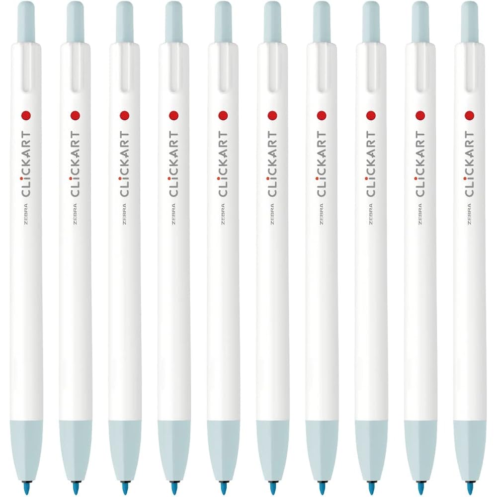 Zebra Water-based Pen Clickart Powder Blue 10pcs B-WYSS22-POB