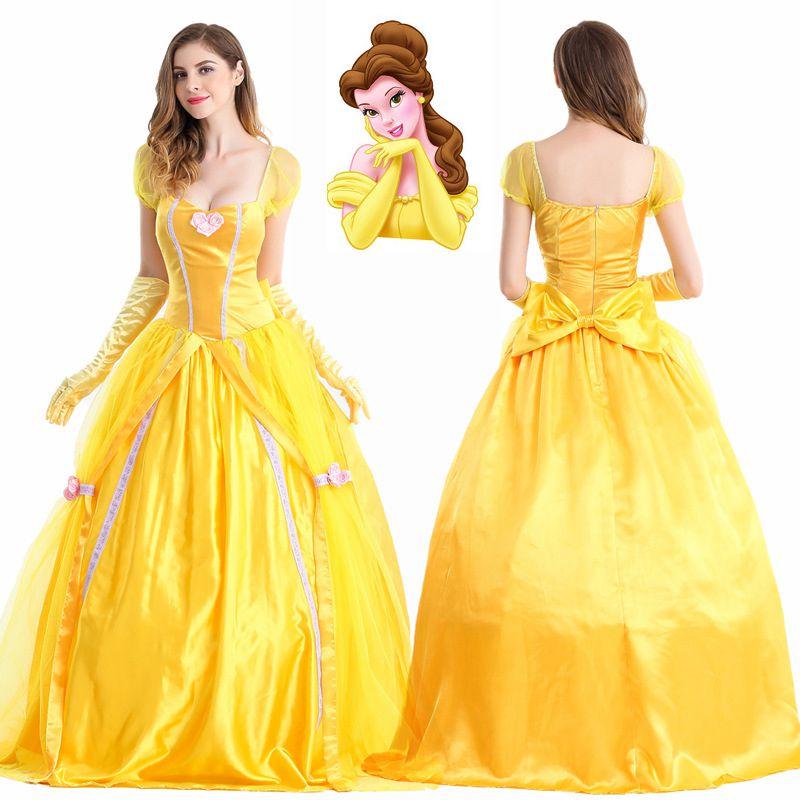 Adults Beauty And The Beast Belle Princess Halloween Costume Cosplay Fancy Dress
