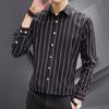 Men Oversize Office Shirt Long Sleeve Shirt Formal Business Shirt Men's Striped Shirt