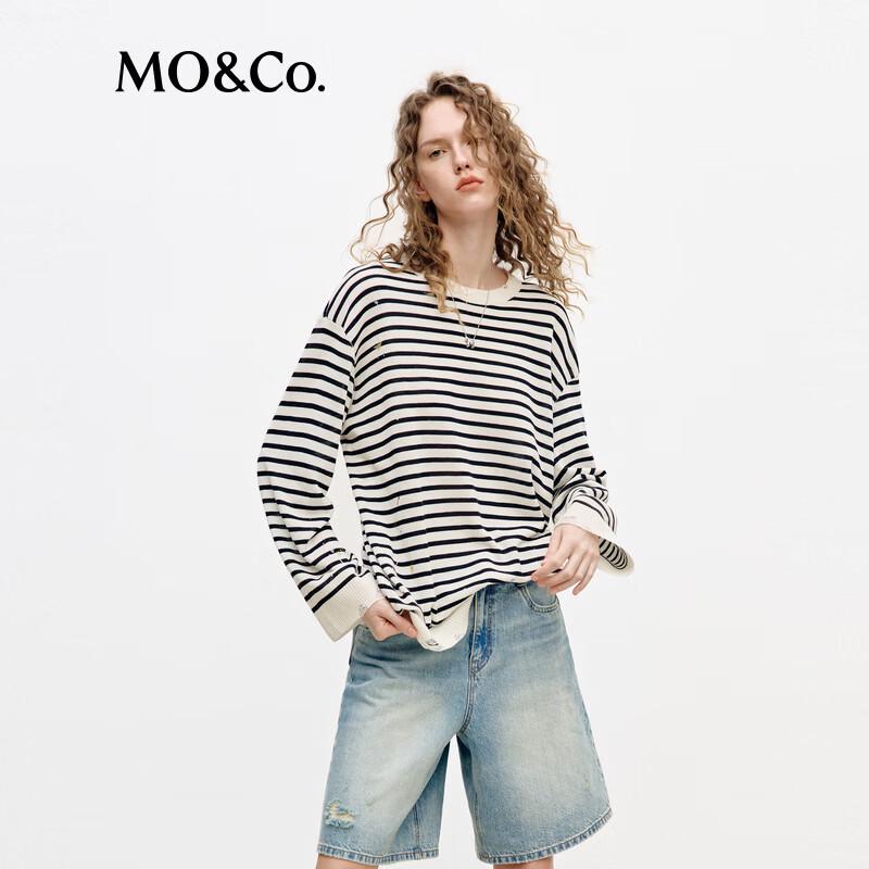 MO&Co. Spring Knitted Pullover with Linen Blend