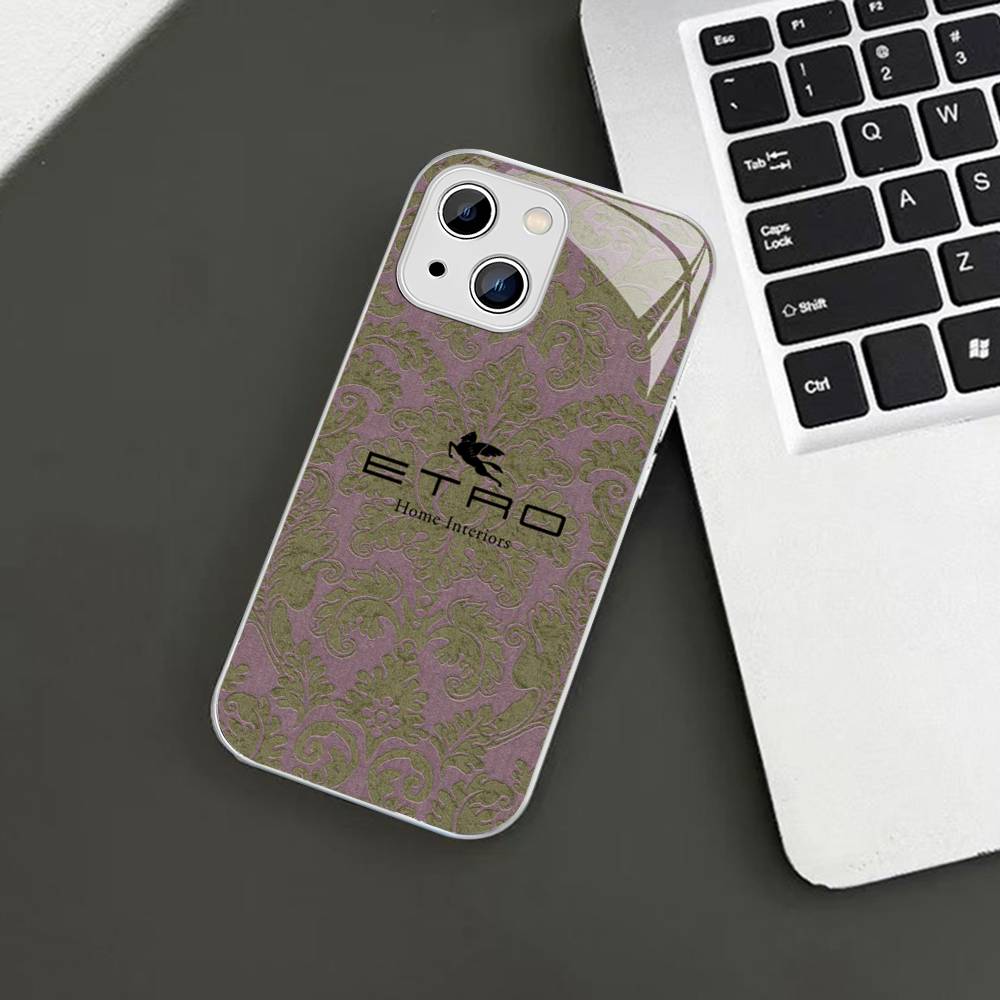

Роскошное Закаленное Стекло С Логотипом E-ETRO Для Iphone 14 13 12 11 Pro Mini XS MAX 14Plus X XS XR Чехол iphone XS