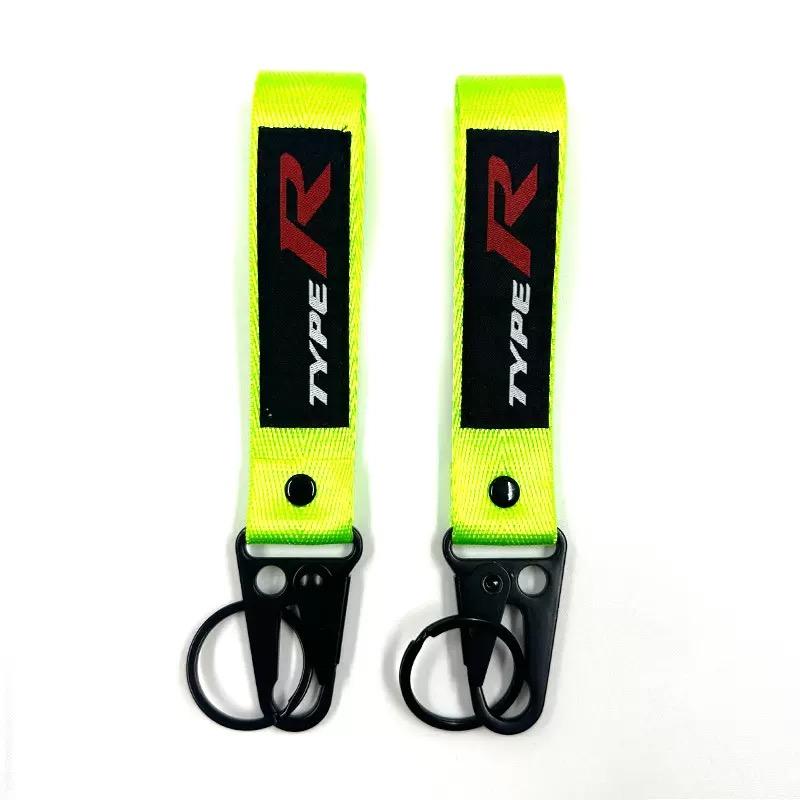 Stickerei Auto Logo Schlüsselanhänger Kette Schlüsselanhänger Schlüsselanhänger Geschenk für Honda Civic Type R FK8 Type S Auto Dekoration Styling Zubehör FL3