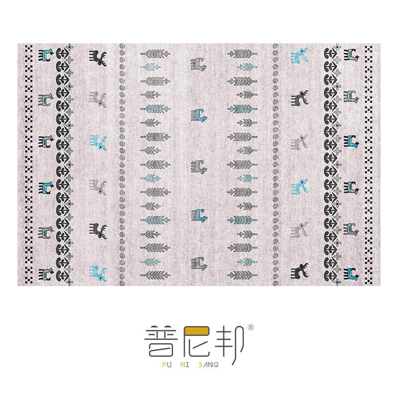 American Moroccan Bedroom Decor Bedside Carpet Washable Carpets for Living Room Nordic Ethnic Lounge Rug Soft Non-slip Floor Mat