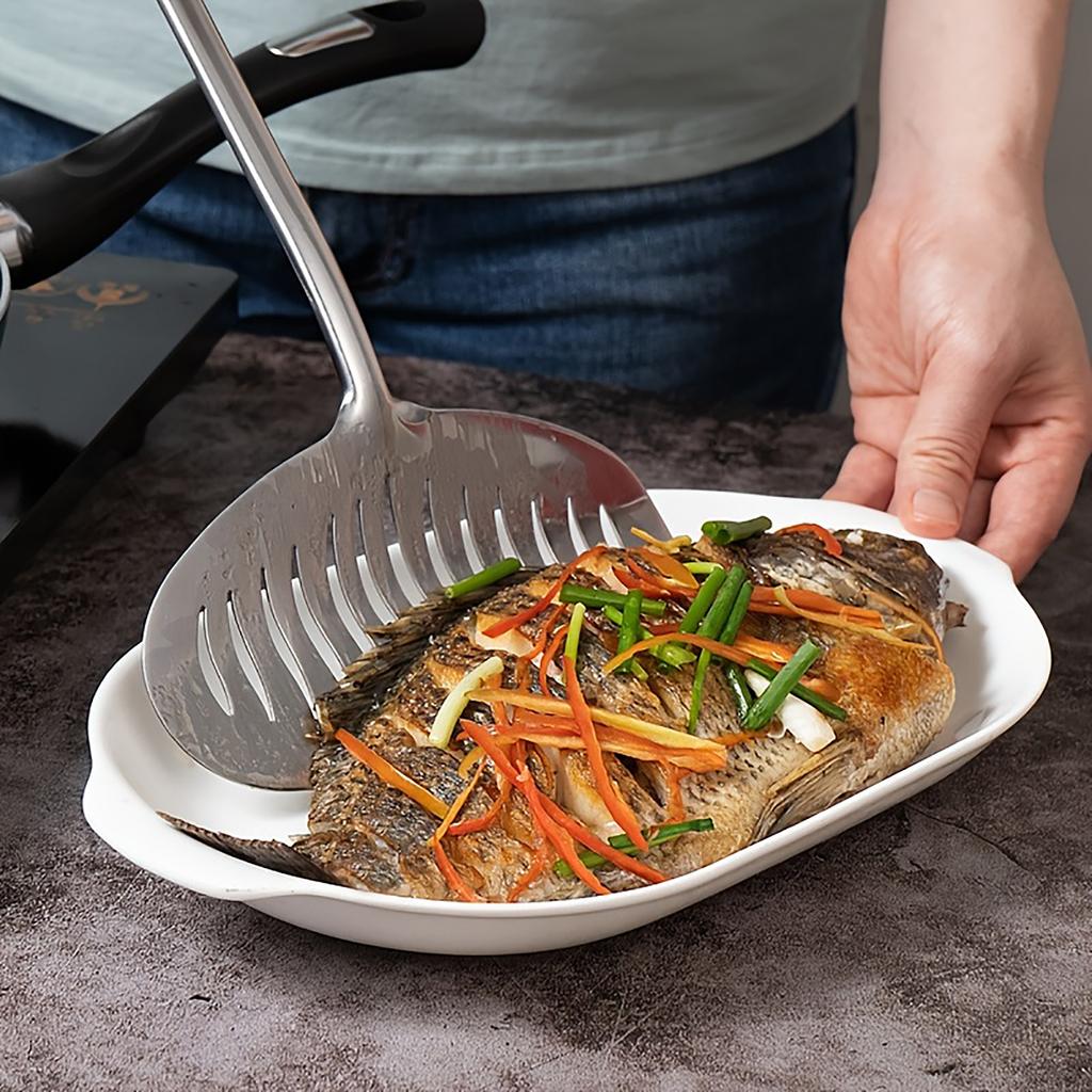 Stainless Steel Fish Spatula Turner For Frying And Grilling Steak