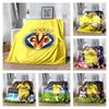 Villarreal CF Žltá ponorka Jasne žltá VCF Korunovaný znak Flanelová deka Mäkká teplá Prateľná Športová deka na gauč Dekorácia spálne pohovky