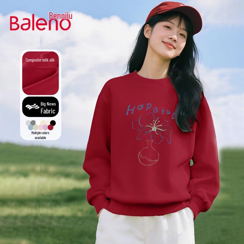 

Baleno Women s Milk Silk Long-Sleeve Round Neck Sweatshirt L