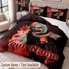 Custom Name Text 3Pcs Bedding Set Terrifier Art the Clown Duvet Cover And Two Pillowcases
