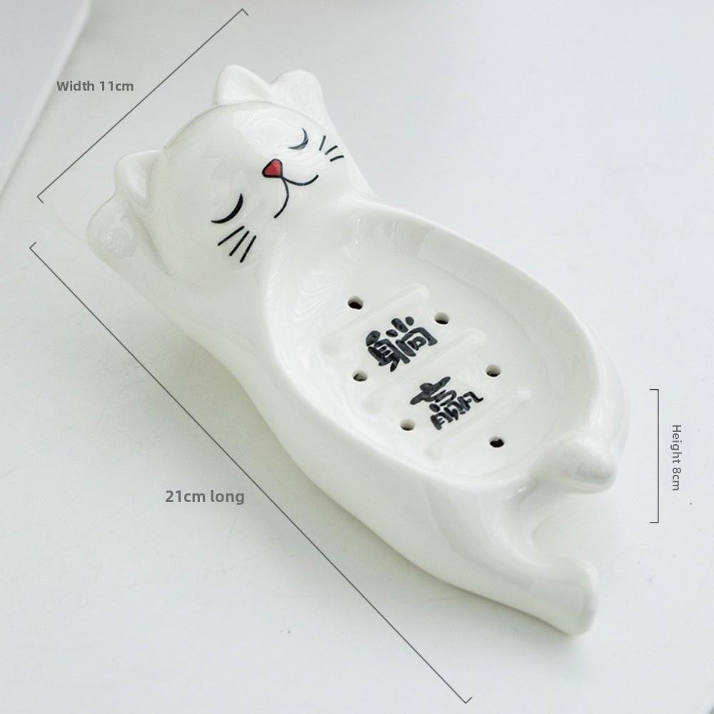 Ceramic soap box creative cute bathroom household soap dish holder anti-water sink soap box