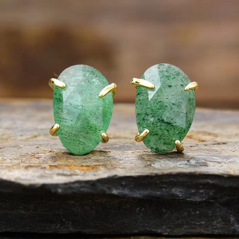 High Quality Plagioclase Earrings, Popular Natural Stone Jewelry In Europe and America