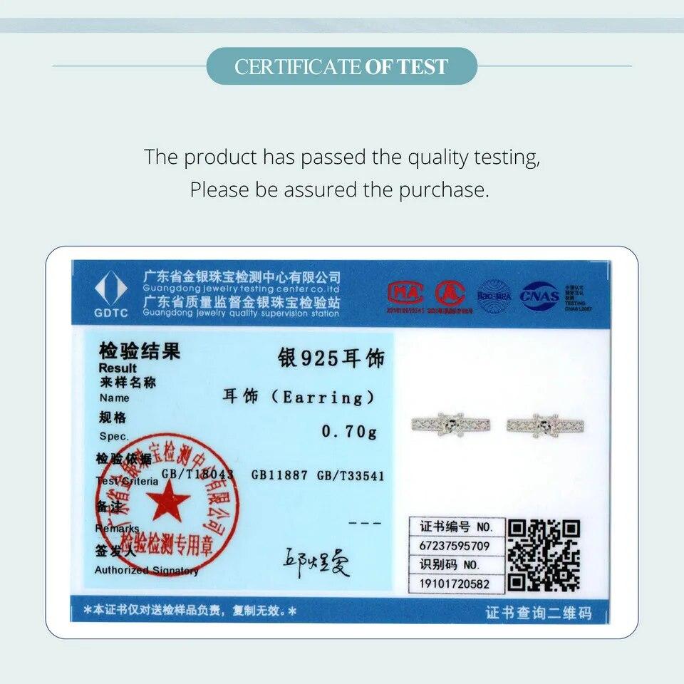 BAMOER 925 Sterling Silver Delicate Mini Line Stud Earrings Sparkling Zircon Earrings for Women Engagement Party Jewelry