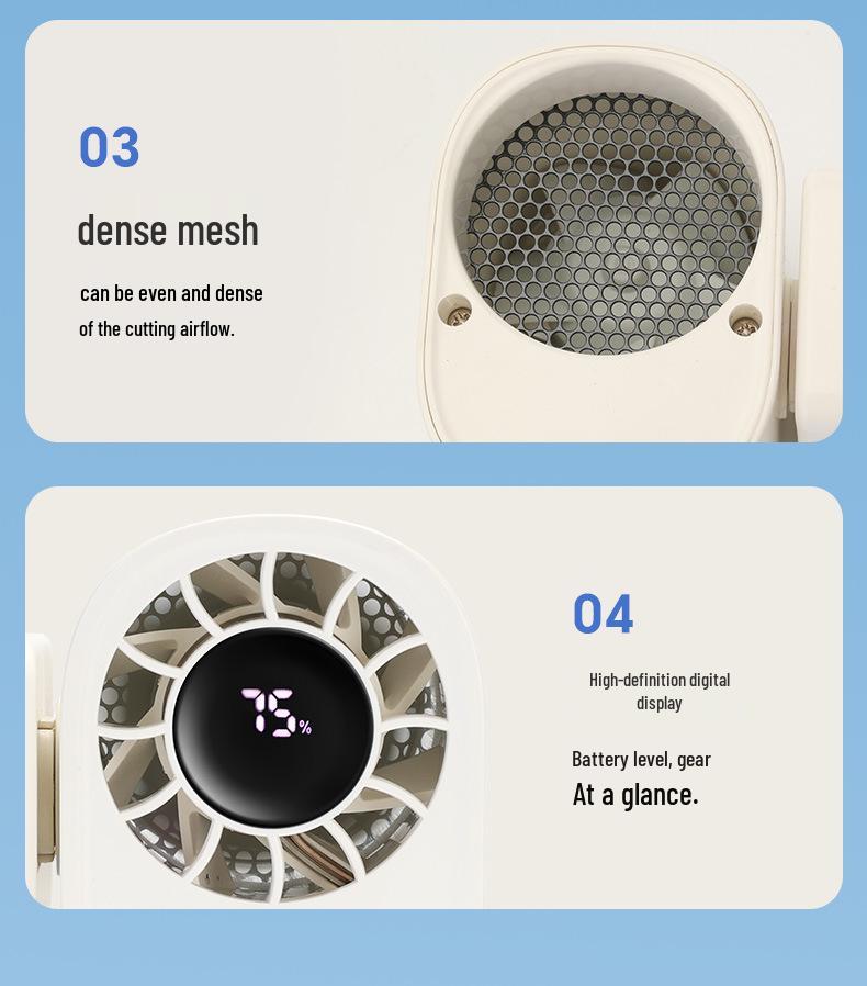 Multifunctional Waist Clip & Desktop High-Speed Fan with Adjustable Speed