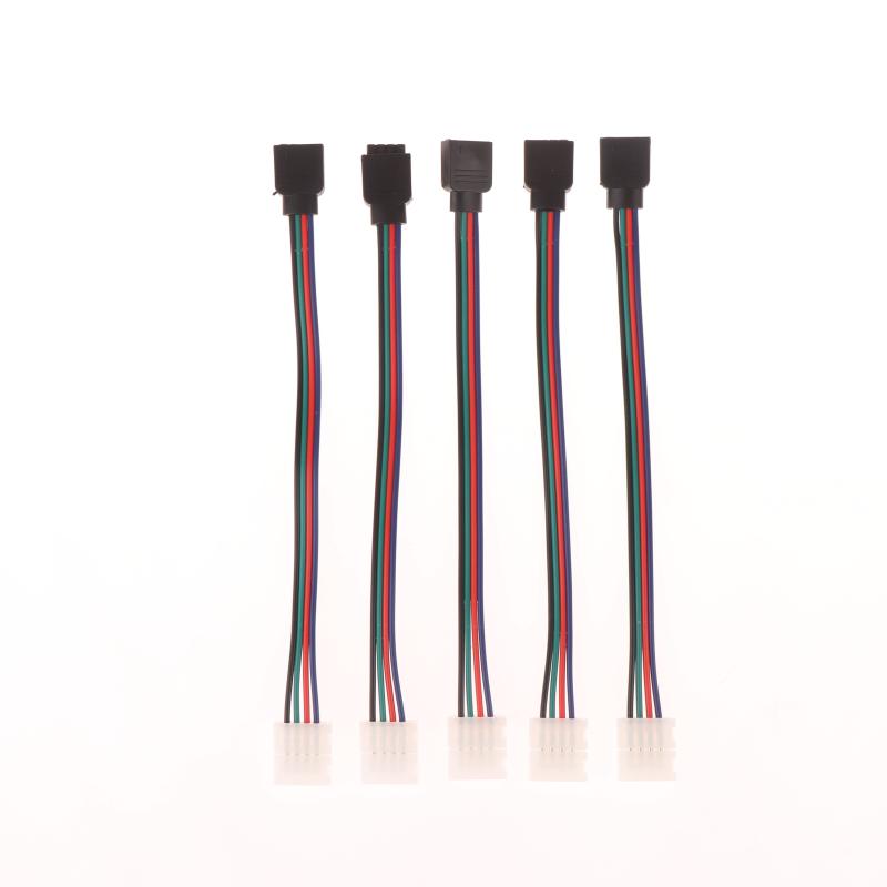 1/5Pcs 4 Conductor Connector For Rgbw Led Strips 16.5Cm Rgb 4 Pin Led Strip Light Connectors Strip To Power Adapter