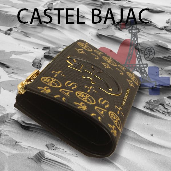 CASTELBAJAC L-Shaped Zipper Wallet, Medium Size, Cite Series, Black, 089652