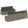 8 Piece Grey Poly Rattan Sofa Set with Cushions and Storage