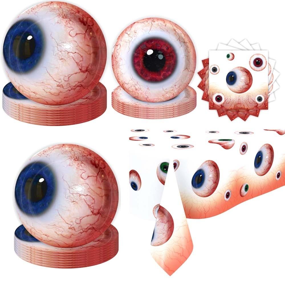 Plates Eyeballs Disposable Tableware Napkin Halloween Party Dinnerware  Party Accessories