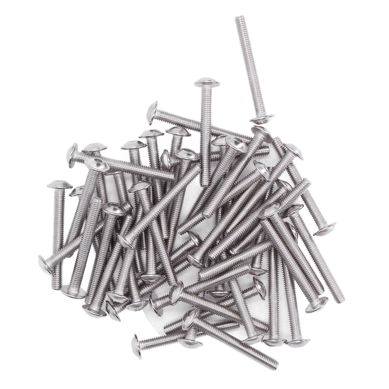 50 Pièces Vis à Tête Bombée à Bride Acier Inoxydable A2‑70 Têtes Bombées Empreinte Hexagonale Kit