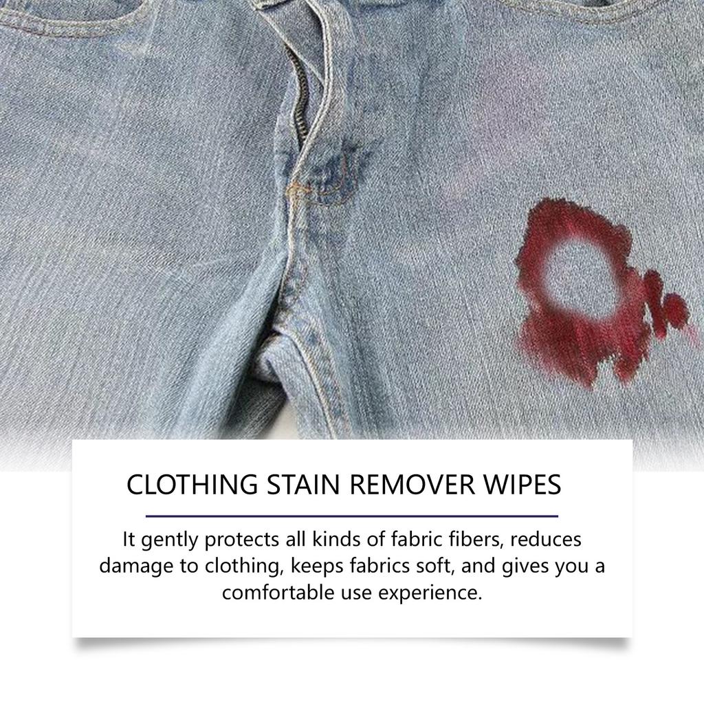 40PCS Clothing Cleaning Wipes Powerfully Removes Stubborn Stains From Garments Without Damaging Fabric Restoring Softness