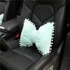 Butterfly Knot Car Neck Pillow And Lumbar Support Cushion Set Plush Bowknot Headrest Pillow Waist Support Charm Colorful C