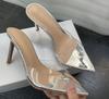 Summer New Women's High-heeled Sandals Transparent High-heeled Slippers Stiletto Pointed Toe Slip-on High-heeled Sandals