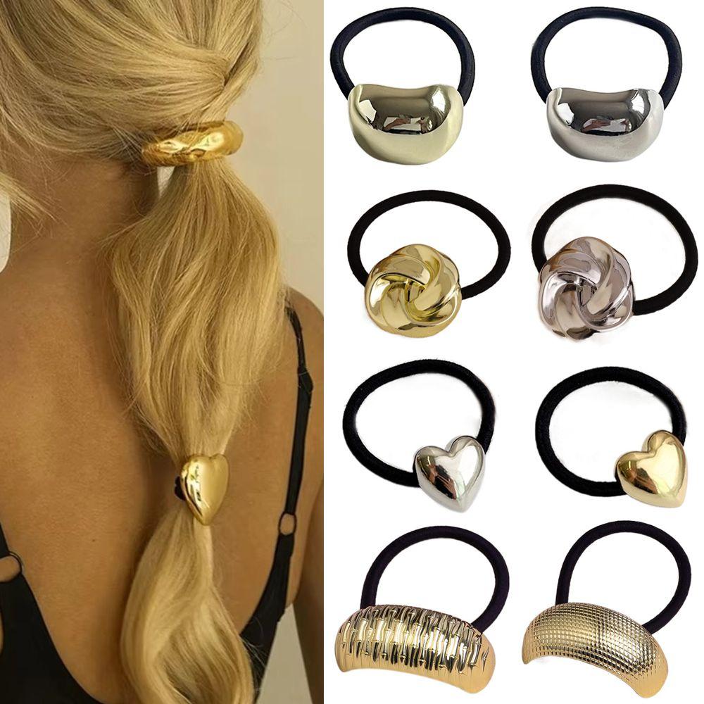 Metal Ponytail Hair Pin Large Elastic Hair Ties High Quality Ponytail Hair Cuff