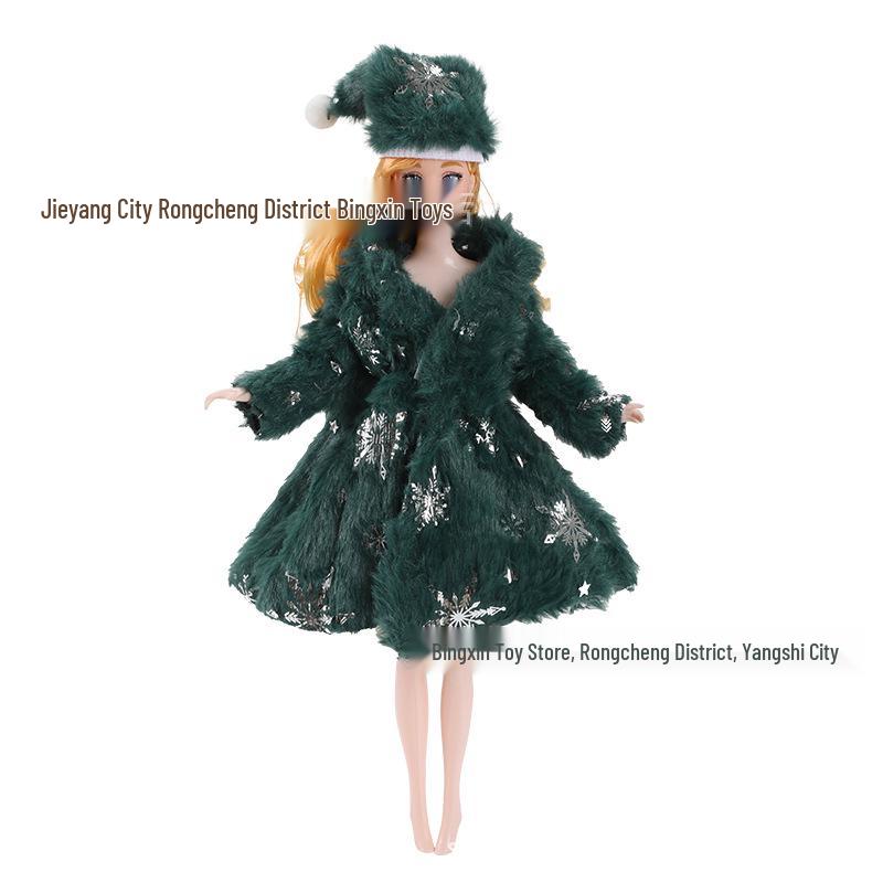 2025 New Barbie 11-inch Fashion Christmas Dress-up Set: Skirt & Hat