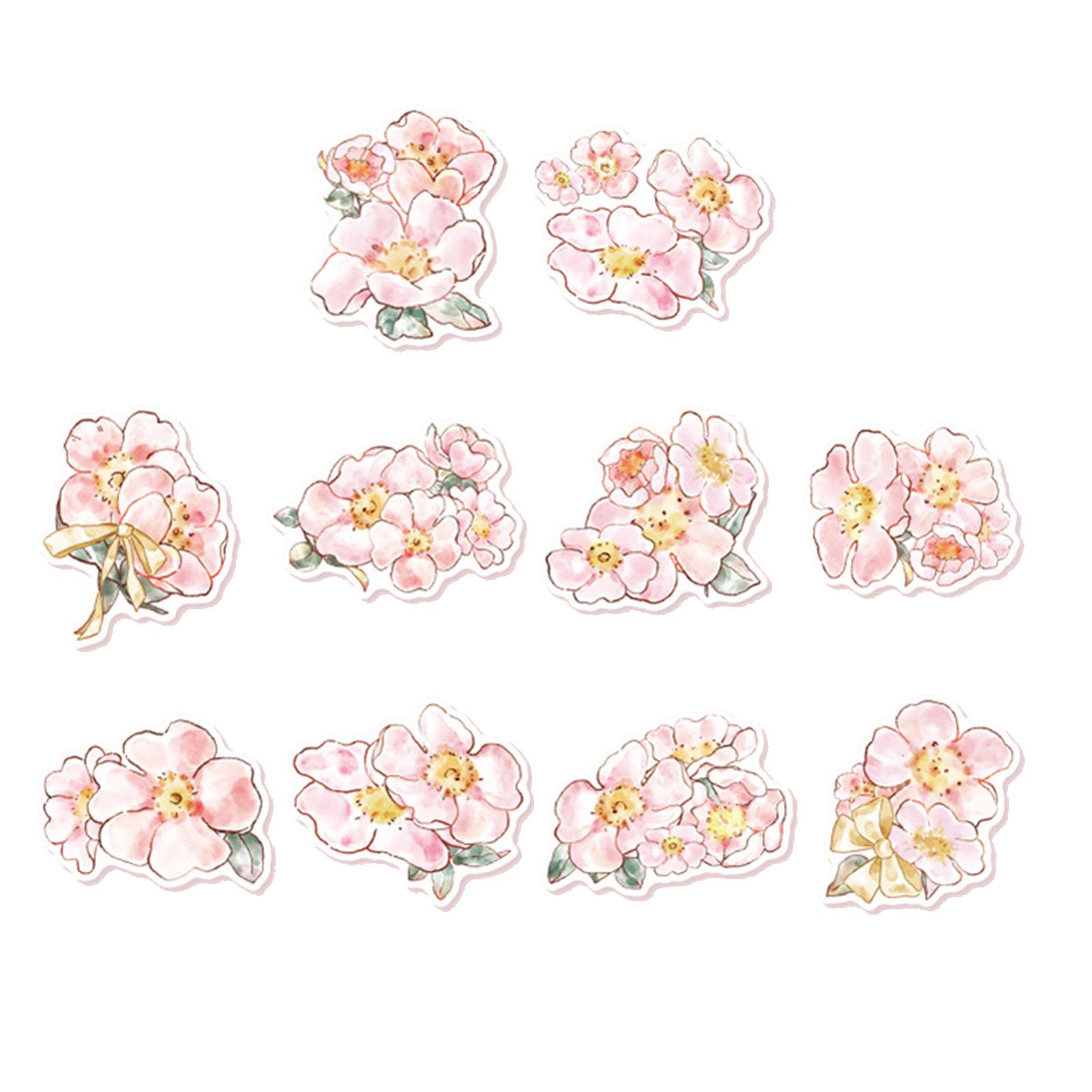 

30pcs Flower Stickers Multi Purpose Unique Floral Decorative Stickers for Handbook Notebook Album