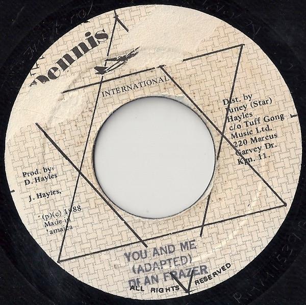 

7-дюймовая пластинка DEAN FRASER You And Me NONE Dennis Star Int Ямайка Регги Ска Даб Б/у