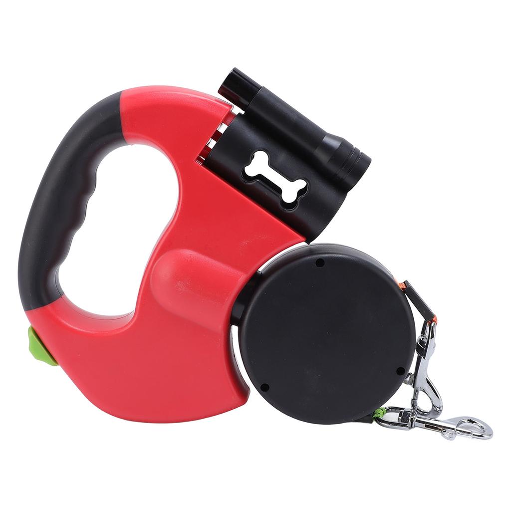 Automatic Double Retractable Dog Leash Built In LED Light Comfortable Grip Pet Walking Leash for