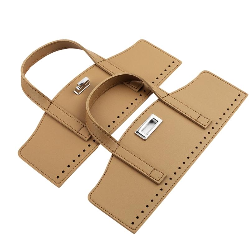 1Set Detachable PU Leather Bag Handle Bag Flap Cover with Lock Replacement Accessorie for DIY Crochet Handbag Sewing Kit