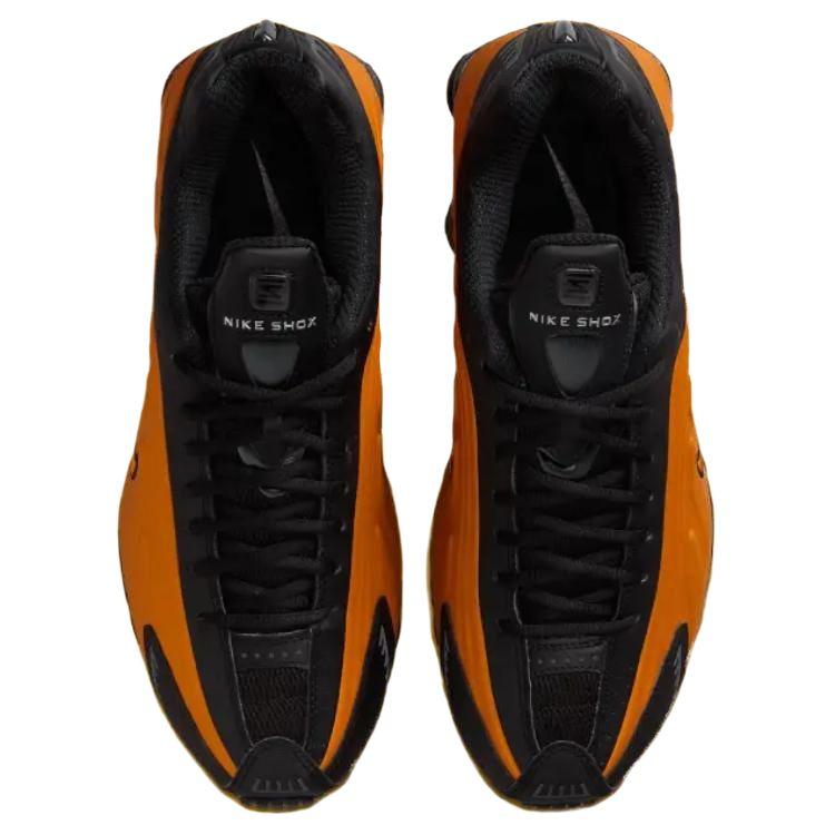 Nike Shox R4 Bright Ceramic Unisex Sneakers Orange Black Metallic-Dark-Grey HQ1988-800