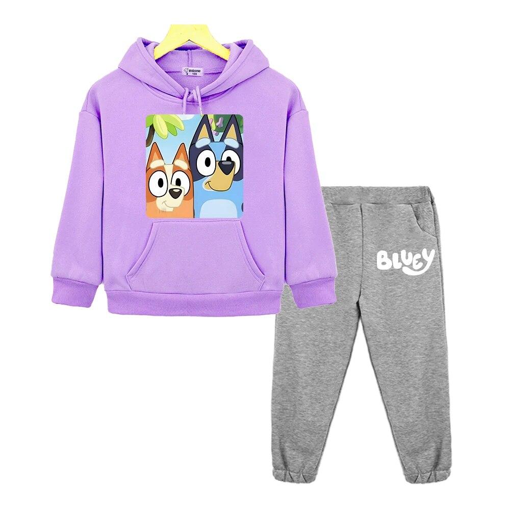 

Толстовка з аніме Blueys Dog Флісовий світшот Kawaii Набори з капюшоном Хлопчик дівчинка Осінній одяг з довгими рукавами Пуловер Дитячий бутик одягу 160