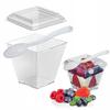 Fingerfood Containers For Desserts Square 200 Ml With Lid Spoon 50pcs