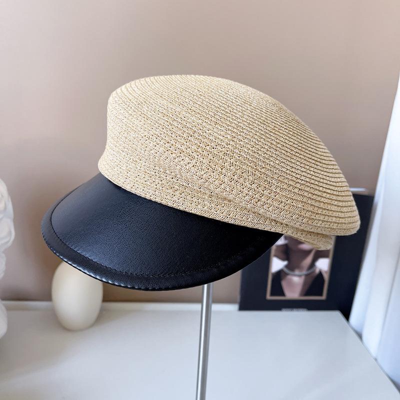 

Японская звезда с такой же кепкой, женская мода, нестандартная солнцезащитная соломенная шляпа, шляпа газетчика, повседневная рыцарская шляпа 56-58cm