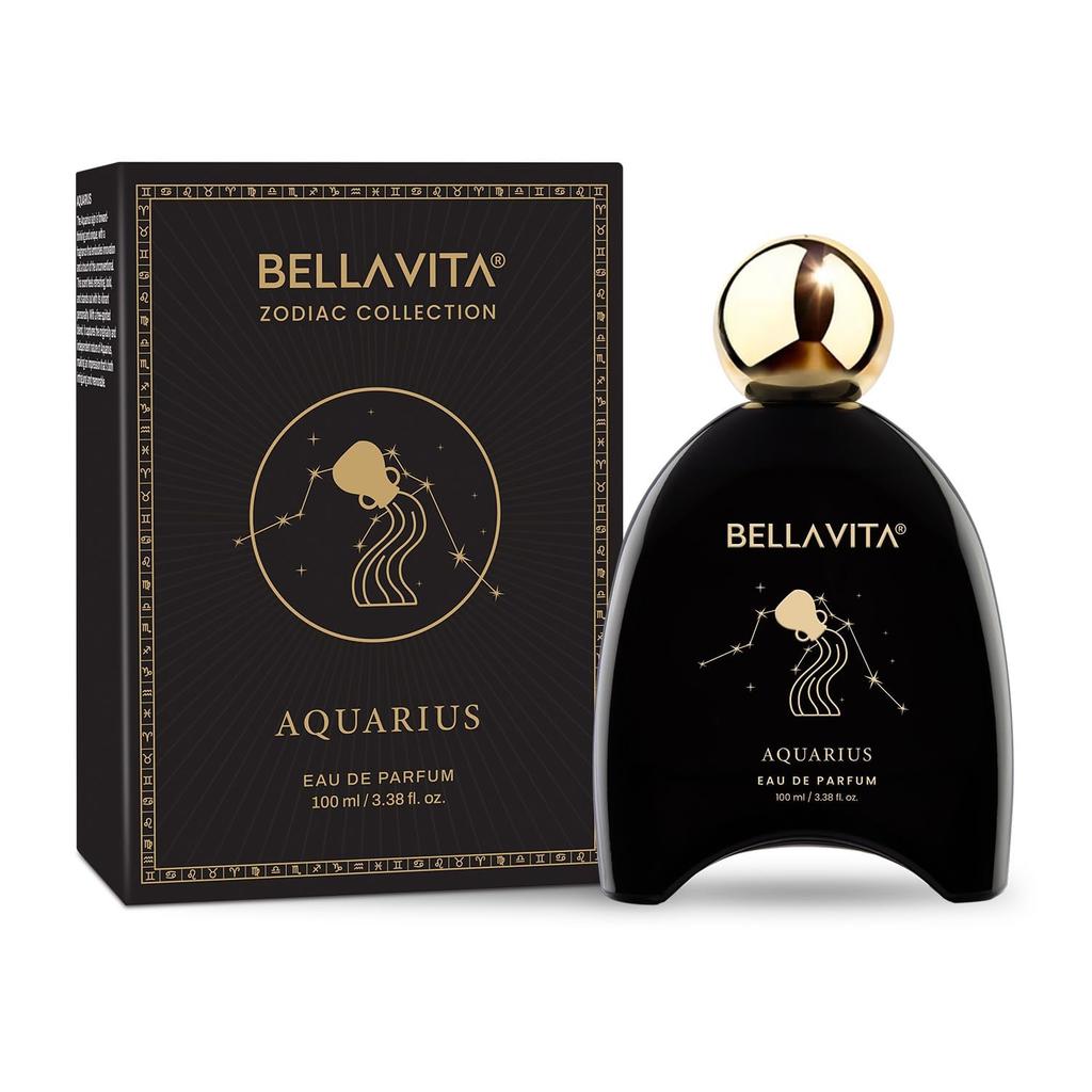 BELLAVITA Zodiac Collection Aquarius EDP Unisex | Bergamot, Tonka and Musk | Premium Long Lasting Fragrance Perfume for Men and Women, 100ml