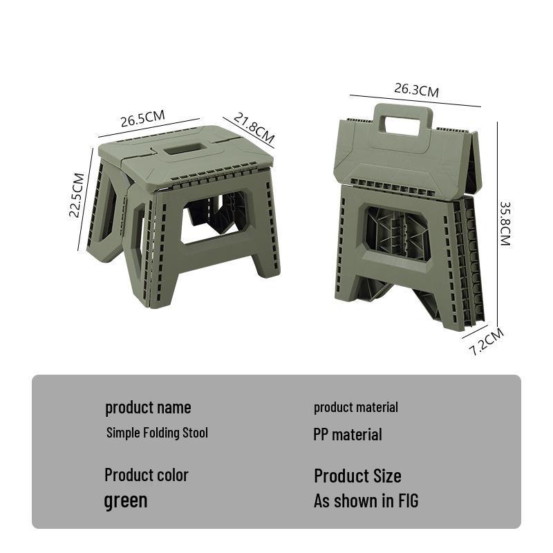 Collapsible Plastic Stool for Camping, Fishing, Storage & Shoe Changing
