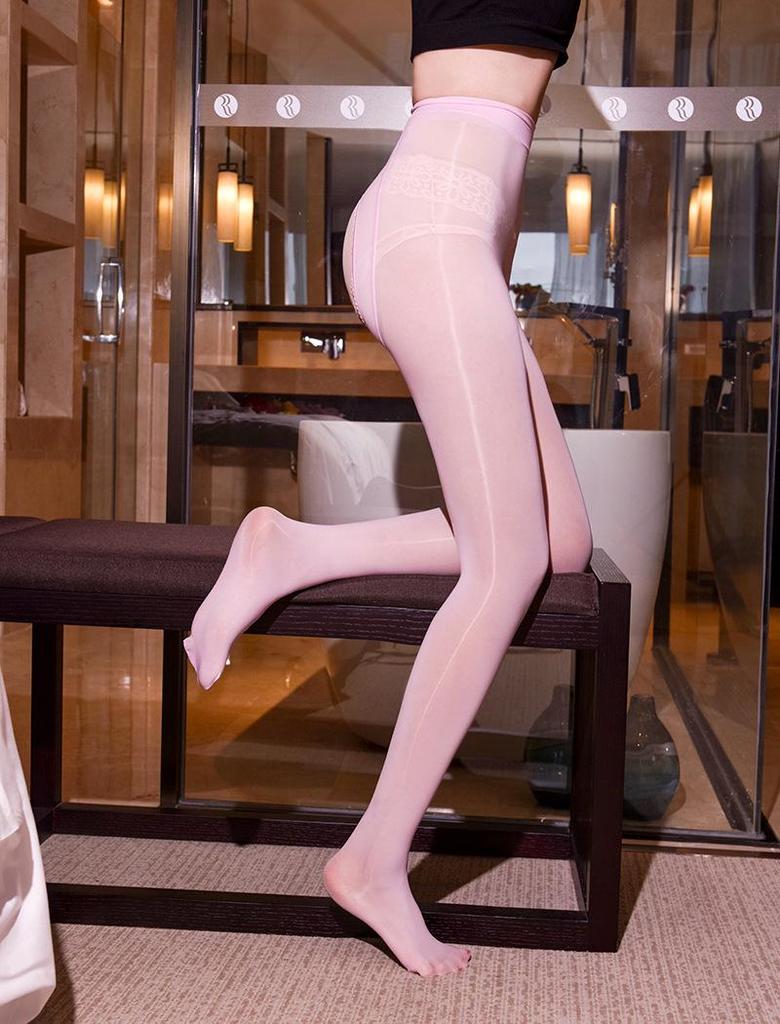Large Shiny Open-Crotch 8D Seamless Pantyhose – Sexy 360° High-Density 912-Needle Women's Stockings