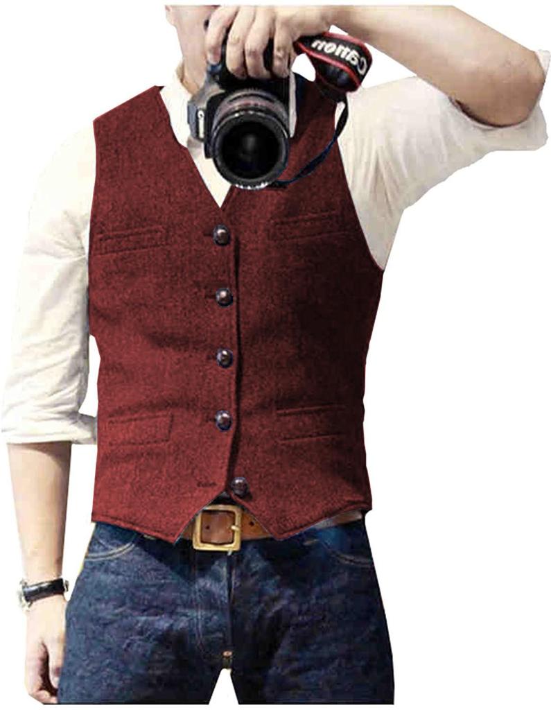Men's Herringbone Business Casual Vest - British Style Hot Seller